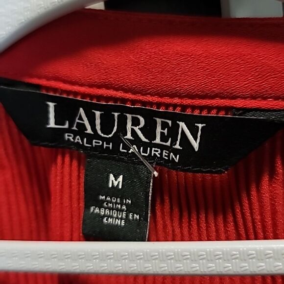 Lauren Ralph Lauren Lush Red Pleated Blouse - Picture 4 of 5